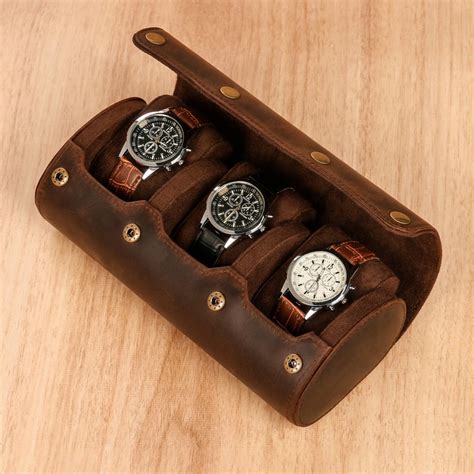 personalized leather watch case